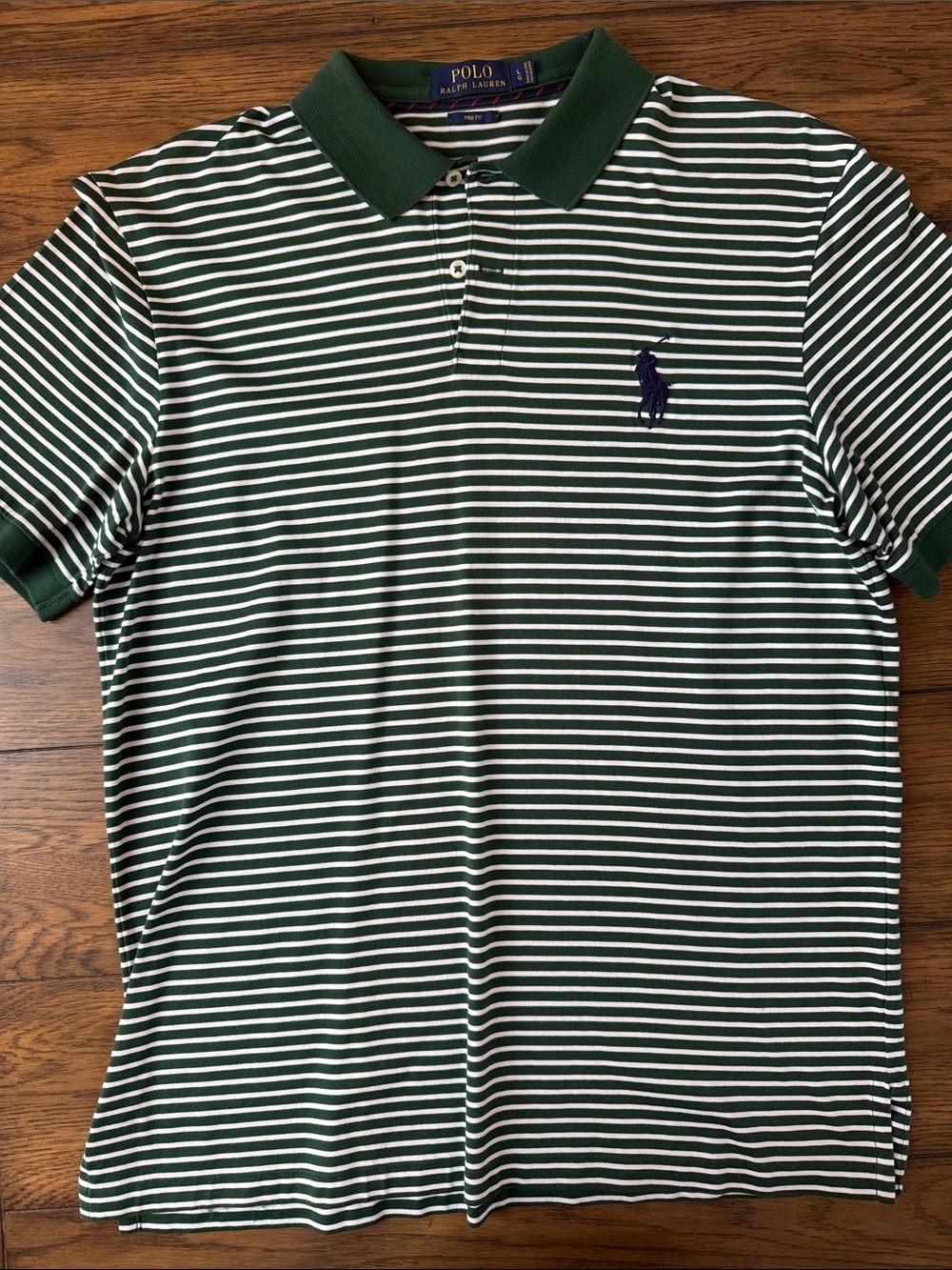 Polo by Ralph Lauren Dark Green & White Striped Polo Shirt